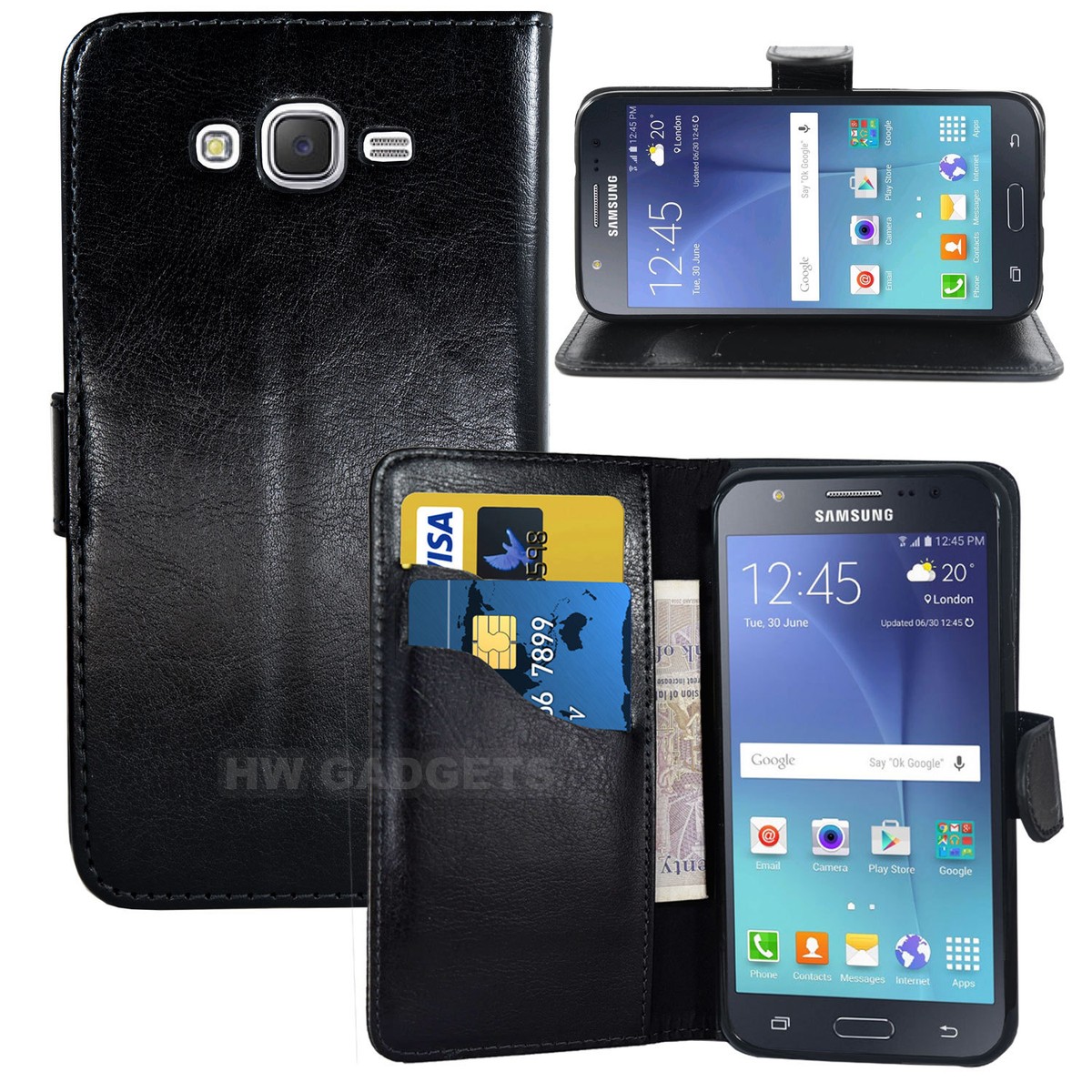 Phone Samsung Galaxy J7 Flip Cover Leather Wallet Flip Case Cover