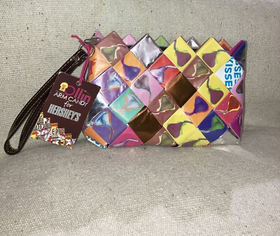 Ollin Hershey Kisses Arm Candy Womens  Wristlet Bag Handbag Wrappers Upcycled 