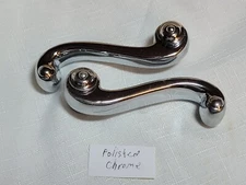 PHYLRICH Lav Sink Faucet handles PAIR  - Revere & Savannah Brushed Chrome  NEW 