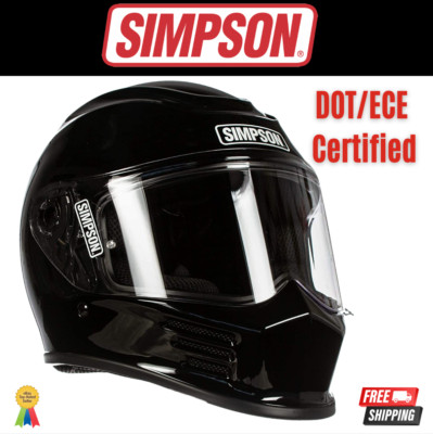 Simpson Racing Motorcycle Speed Street Bandit Helmet Large Black SPBL2