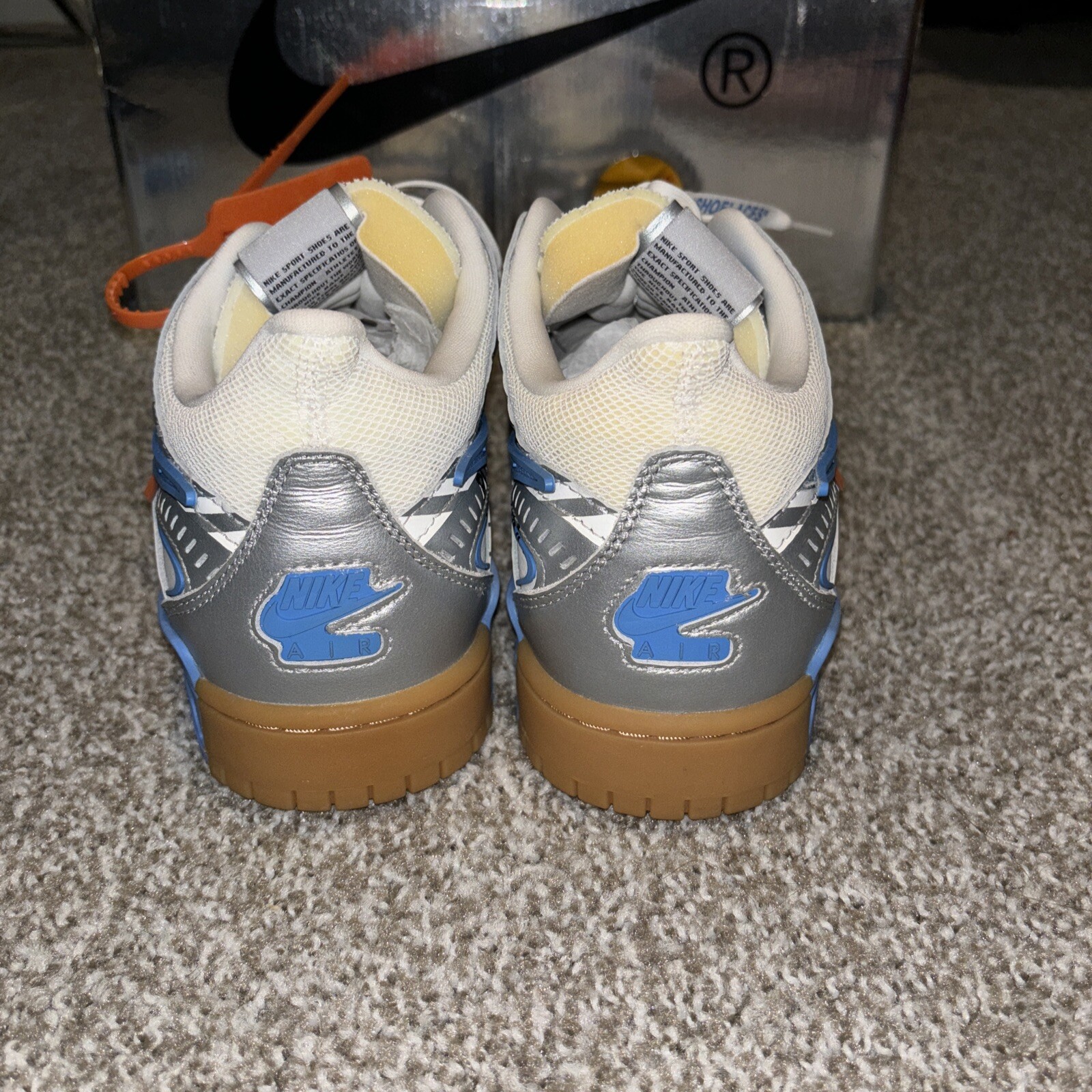 OFF WHITE X NIKE Taglia 11 5 Nike Off White x Air Rubber Dunk University Blue nuove con scatola Virgil Abloh