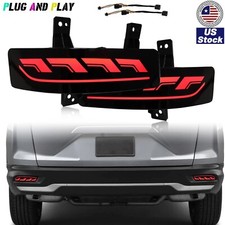 Rear Bumper Reflector Lights For Honda CRV 2020-2022 DRL Turn Signal Lamp Smoked