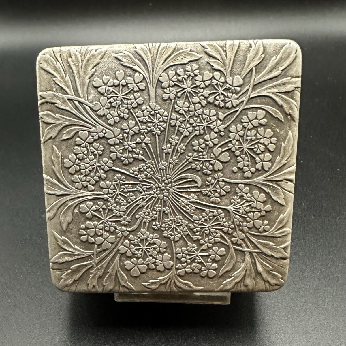 Vintage Aluminum LOV-LOR Face Powder Box 1921 Rene Lalique