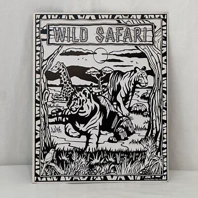 Vintage Rare Flying Colors Toys Inc Velvet Coloring Poster Wild Safari Fish