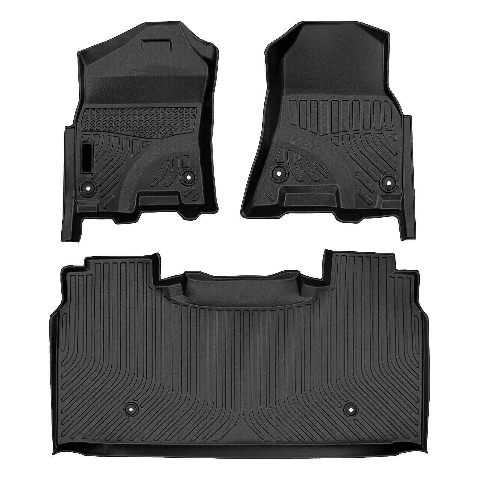 Dodge Ram 1500 2019-2024 Crew Cab All-Weather Floor Mats TPE Liners Front & Rear