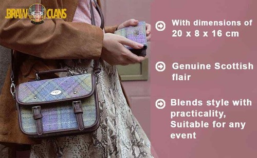 Harris Tweed Mini-Schulranzentasche für Damen - Wolle außen, Damengeschenk, mehrere Tartans - Bild 5 von 169