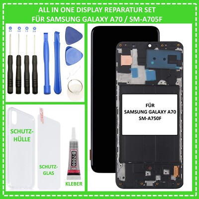 Display für Samsung A70 2019 SM-A705F LCD HD Bildschirm Touch Screen Rahmen Glas