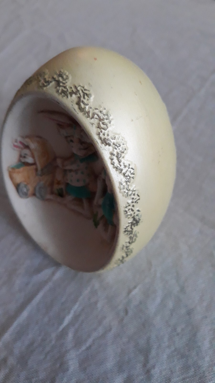 Vintage 1976 Byron Molds Ceramic Easter Egg Cute Bunny Rabbit Family Baby Chick