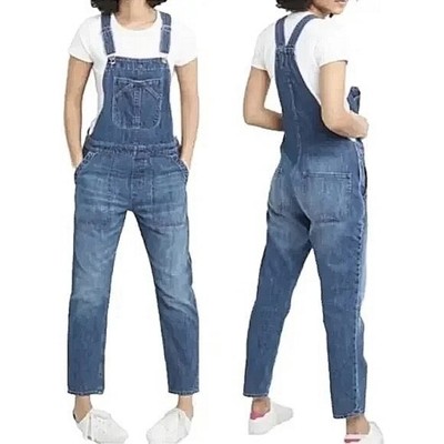 Gap 1969 - Women's Crop Slouchy Overalls in Indigo Blue, XS - Oversized