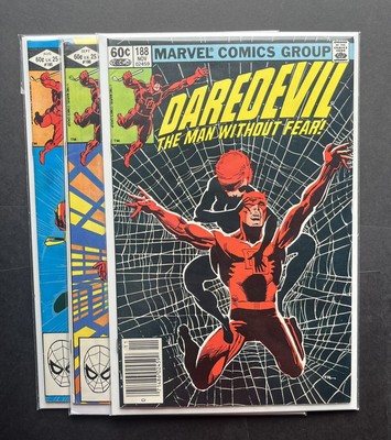 Daredevil 185, 186, 188 NM Condition  (Marvel, November 1982)