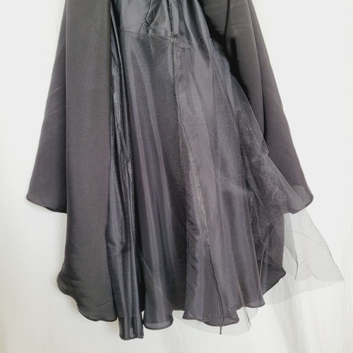 Black Taffeta A Line Full Length Formal Skirt Womens Size 12 VTG JS Collections - Picture 9 of 12