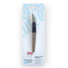 Beauty360 Salon Deluxe Curved Tweezers Slant Tip Stainless Steel