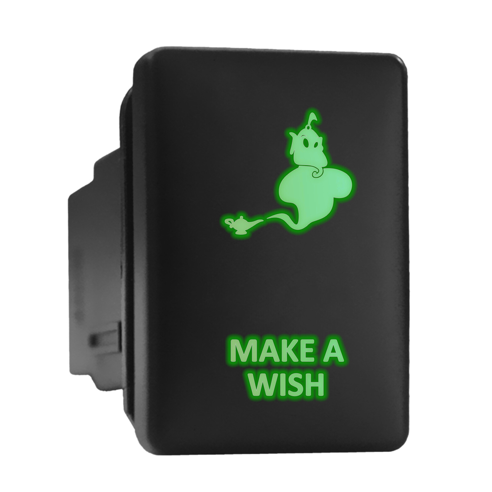 Make a Wish Green LED Short Push-In Switch for Toyota 1.28x0.87 inches