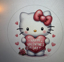 30 VALENTINES DAY CARTOON KITTY CAT ENVELOPE LABELS STICKERS SEALS 1.5" ROUND