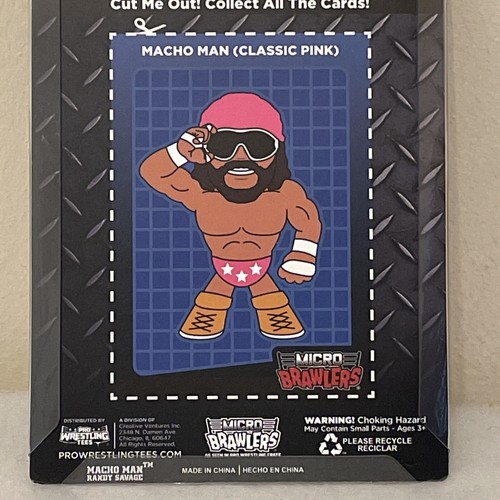 Macho Man Randy Savage Pink Micro Brawler Pro Wrestling Crate w / Protector WWF - Imagen 5 de 5
