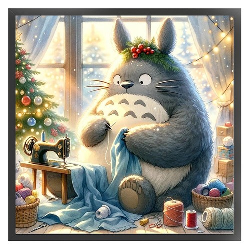 Full Embroidery Eco-cotton Thread 11CT Printed Totoro Cross Stitch Art 45x45cm # - Picture 4 of 12