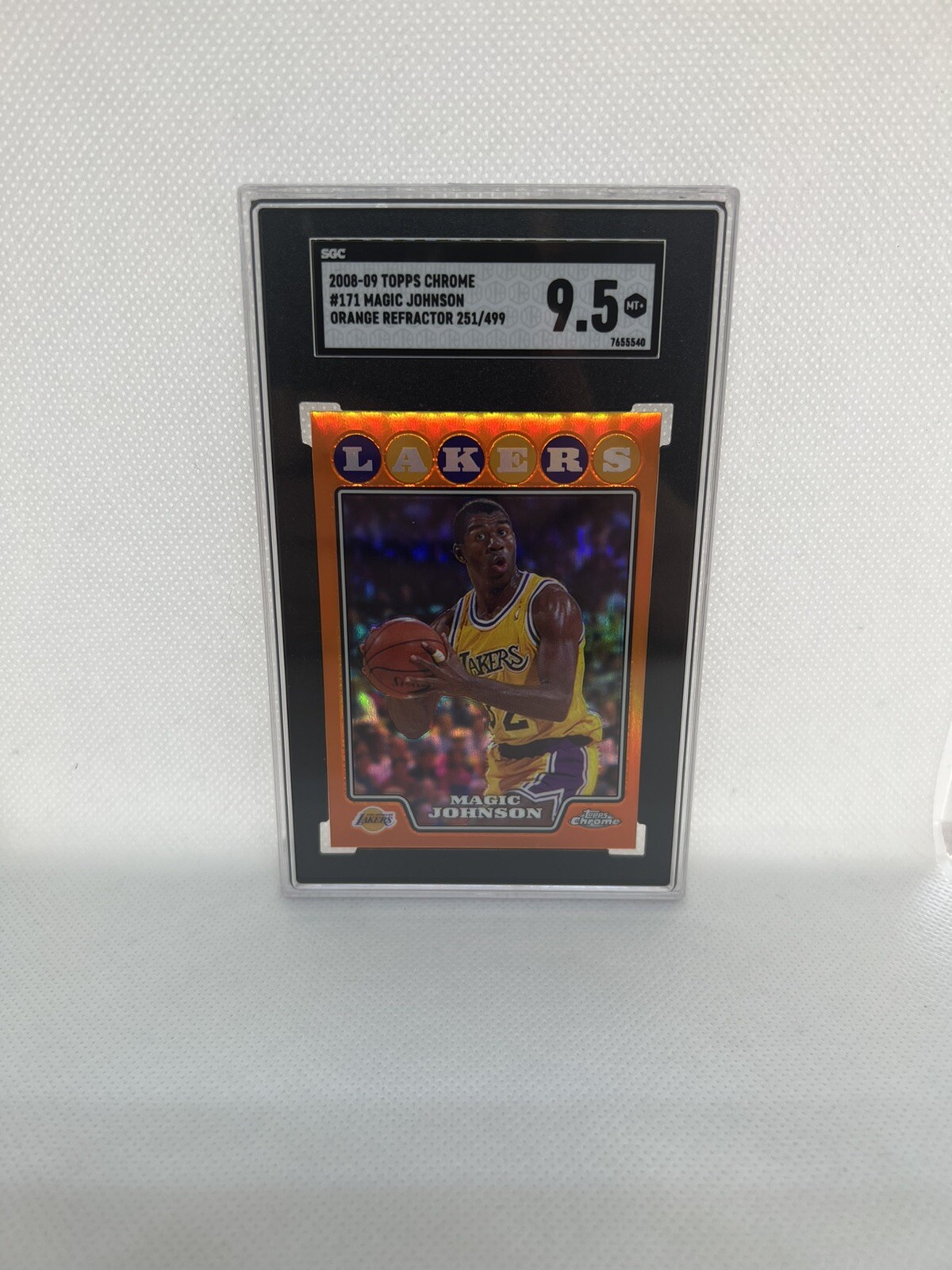 2008-09 Topps Chrome #171 Magic Johnson Orange Refractor /499 SGC 9.5