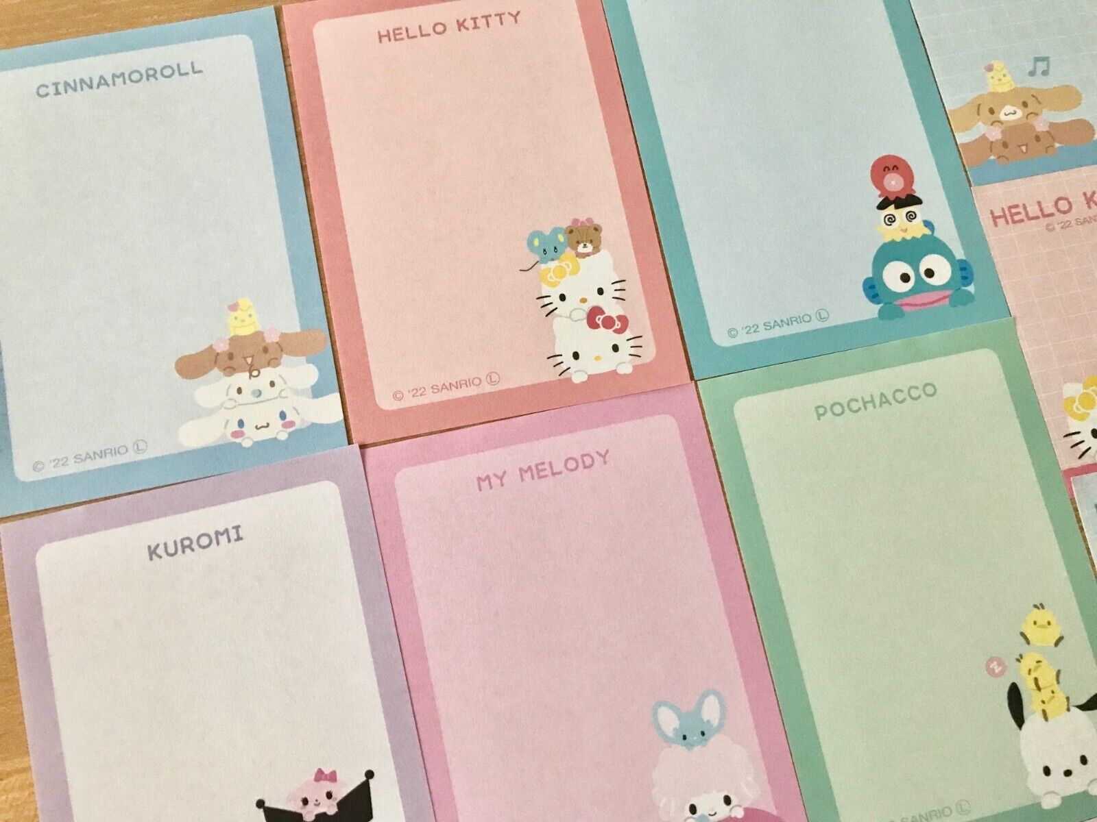 Kawaii Sanrio Cartoon Notebook Velcro Stickers Creative Notepad