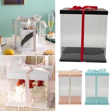 Clear PVC Gift Boxes Cake Packaging Wrapping Transparent Box Wedding Favour Box