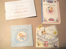 Lot of 4 Vintage Birth Announcement Cards Used