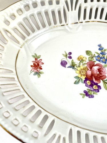 Schrvarzenhammer Reticulated Dish Bowl Bavaria Germany US Zone 11.5in - Picture 7 of 11