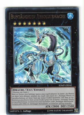 Yugioh BUNTÄUGIGER ABSOLUTDRACHE , sdmp-de042 Ultra Rare deutsch Exc 1. Auflage