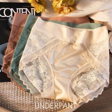 5 Pcs Lot Womens Vintage Lace Seamless Silky Satin Panties Brief Sheer Underwear