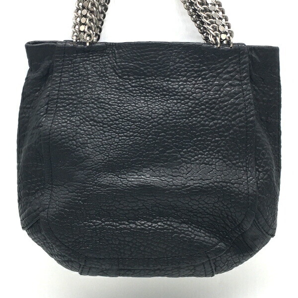 Auth Jimmy Choo Women purses bag Used Leather Chain Shoulder Bag Black