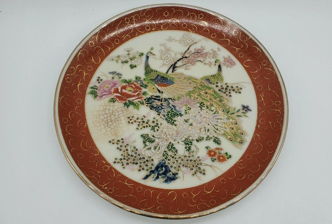 陶瓷红色复古原版古董日本盘子| eBay