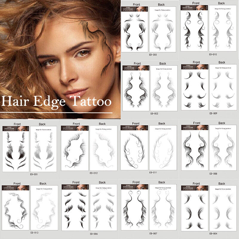 Women Baby Hair Tattoo Edges Stickers Sexy Temporary Hair Art