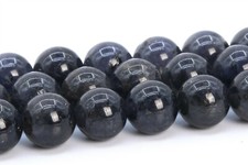 9MM Genuine Natural Dark Blue Iolite Beads Grade AA Round Gemstone Loose Beads
