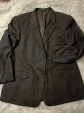 Gerald Austin brown Plaid 100 Wool suit jacket size R 48