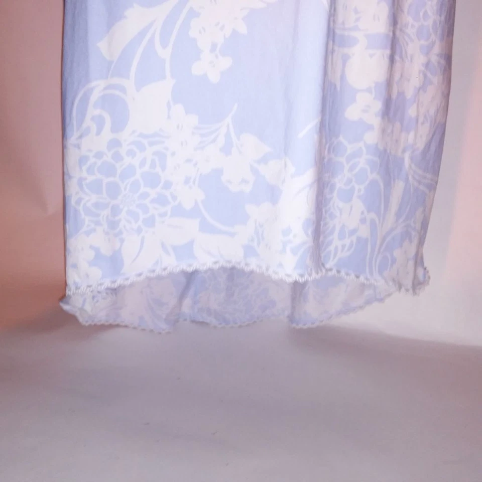 Apt 9 Lencería Chemise Slip Pequeña Azul Blanco Floral Alto Bajo Encaje Borde Inalámbrico Foto 4 de 4