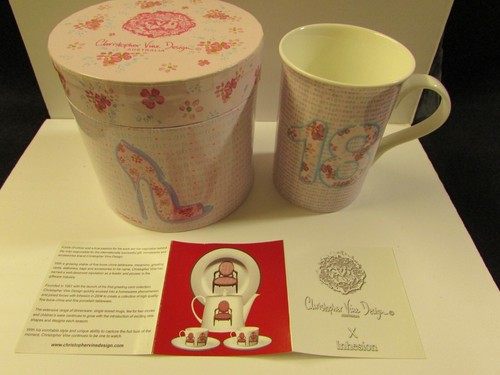 **LOOK** Superb NEW & Boxed CHRISTOPHER VINE DESIGN Girl's 18th Birthday Mug