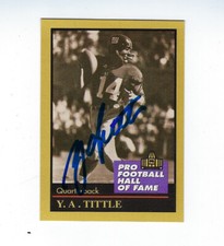 Y. A. Tittle YA Autographed Enor Football Card