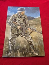 WW2 WWII German LUFTWAFFE PARATROOPER w MACHINE GUN Military War Poster Print