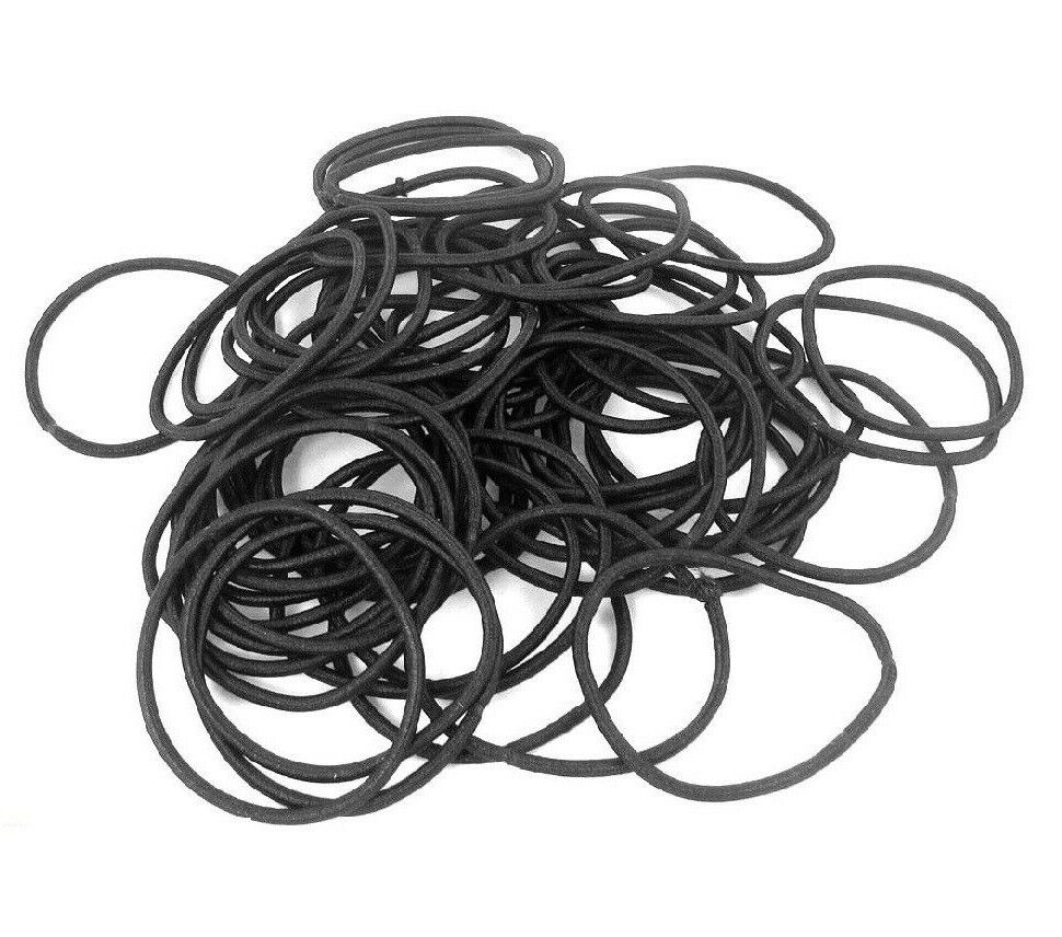 Snag Free Black THIN ELASTIC HAIR BANDS Bobbles Band School Ponytail