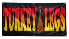 2x4 ft TURKEY LEGS Banner Food Sign Polyester Fabric with Grommets kb