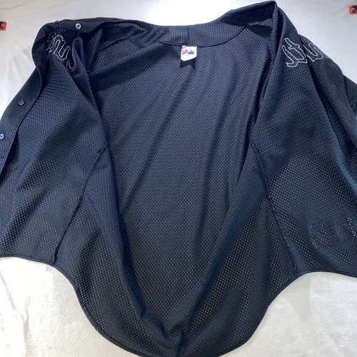 VTG Majestic Cincinnati Reds Jersey Mens L-XL Black Sewn Mesh Blank Baseball 90s - Picture 5 of 13