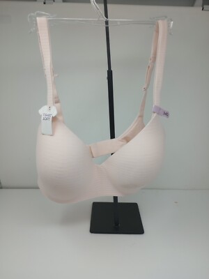 Hanes Women's 34D Ultimate Comfort Blend Wirefree T-Shirt Bra Pink HU03 Flawed