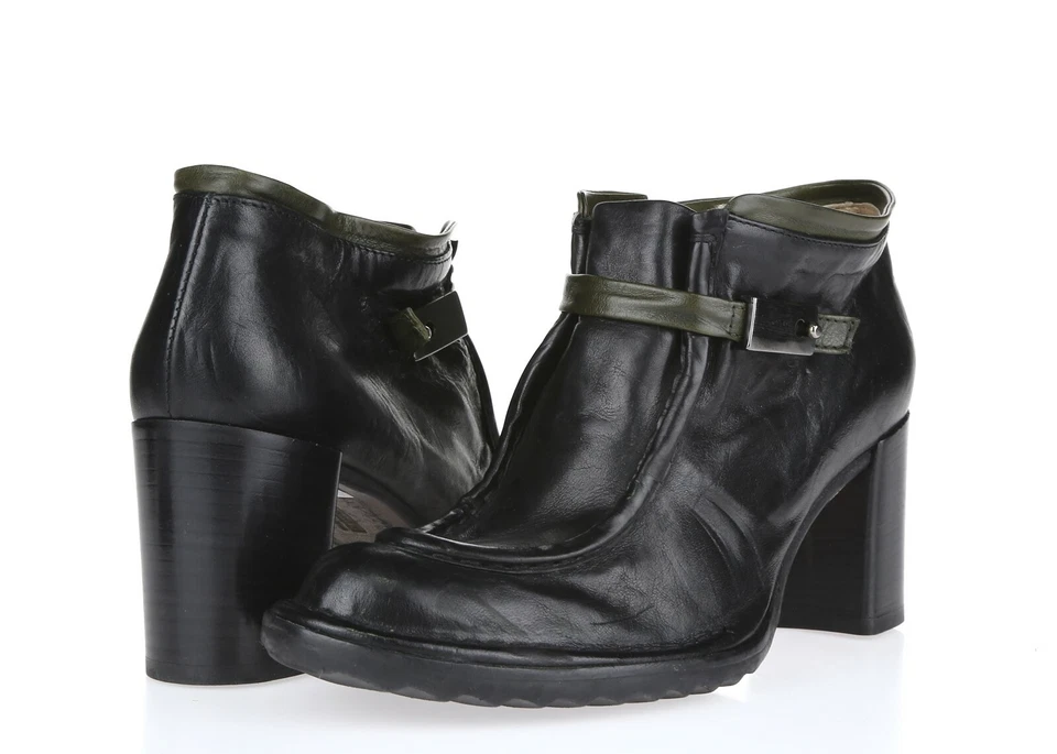 Botas para mujer ALBERTO FERMANI 228869 de cuero negro con hebilla al tobillo talla 38 Foto 2 de 4