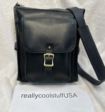 JW Hulme Vintage Heritage Black Leather Correspondent Editor Bag Made in USA