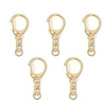 5pcs Carabiner Clip Keychain Keyring Jewelry Findings Silver Gold Rose Gold