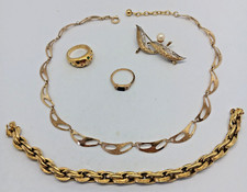 Lot bijoux en plaqué or chic antique jewelry french necklace gold plated vintage
