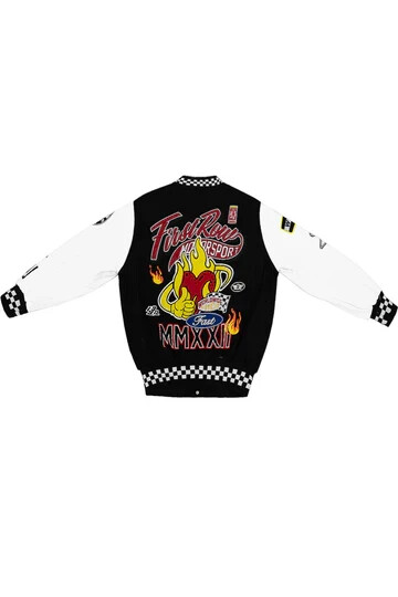 アウターその他 No.0495 row woolen varsity JP (3color) FIRST ROW Men's Crystal Embellished Patched Varsity Molton