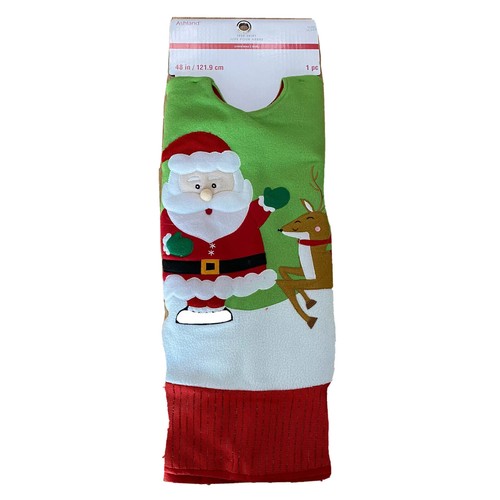 Christmas Tree Skirt 48" Ashland Santa Reindeer OR Plaid Snowman Felt Fabric - Picture 3 of 16