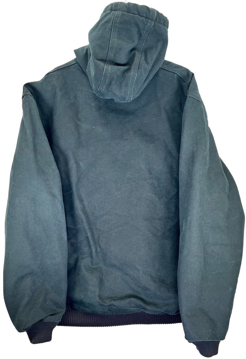 Carhartt 125 Years Black Canvas Hooded Jacket J140 BLK - Mens Size