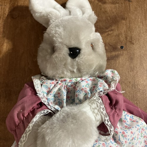Chadwick Miller Plush Bunny In Floral Dress Vintage 1986 Stuffed Animal - Picture 2 of 9