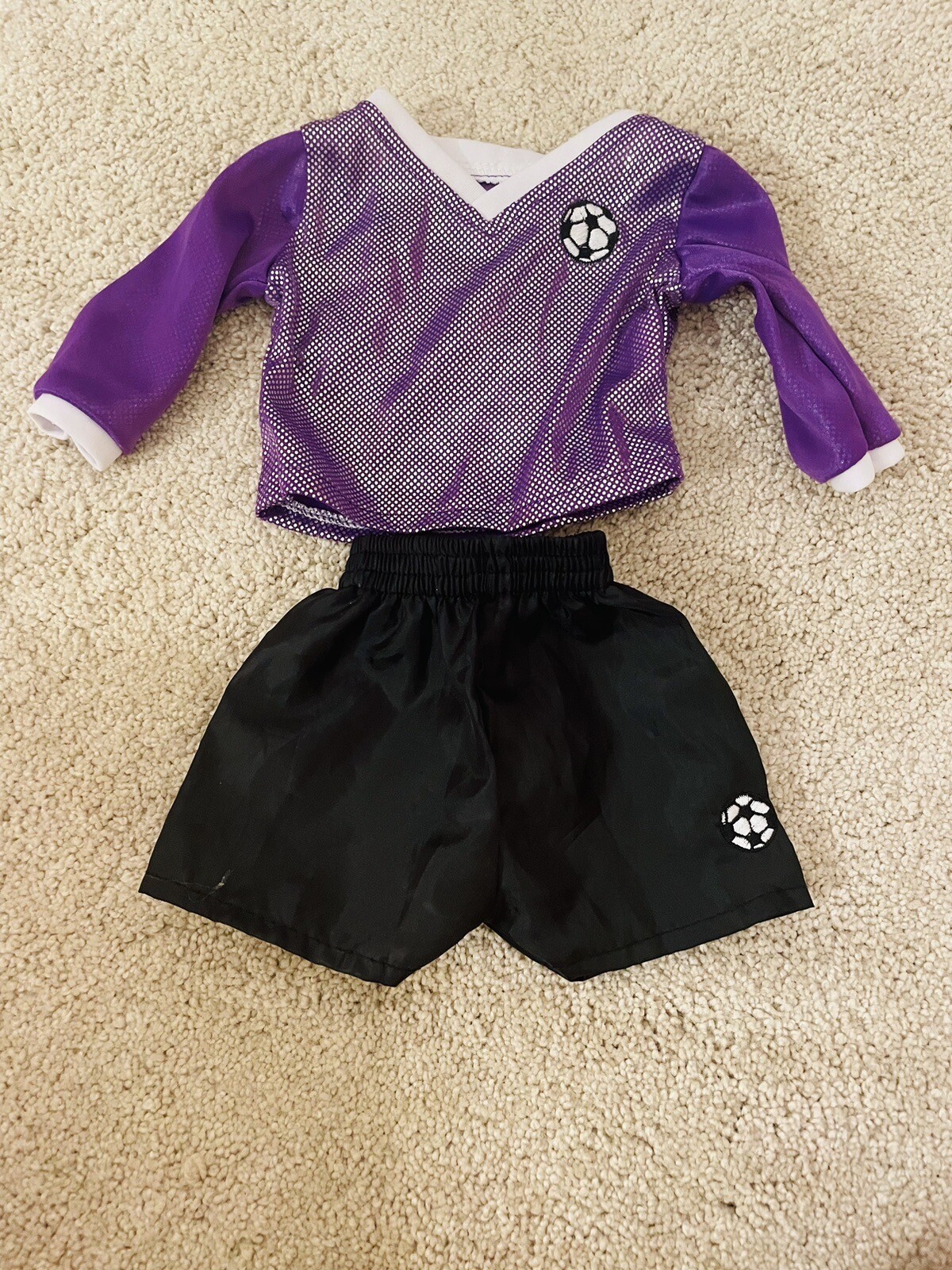 Purple 18 Inch Doll Soccer Outfit