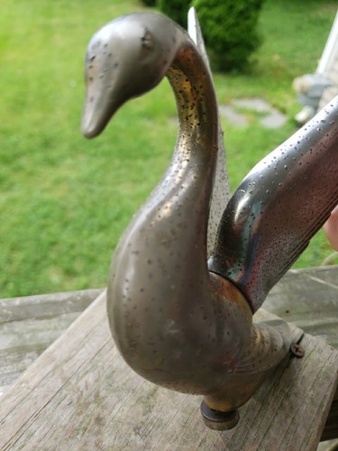 Vintage Swan Hood Ornament GOLD SILVER WINGS TRUCK- CAR- RAT ROD HOTROD HOT ROD - Picture 18 of 18